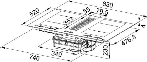 Produktbild Franke Kochfeldabzug Maris2Gether (83 cm, Induktionskochfeld)