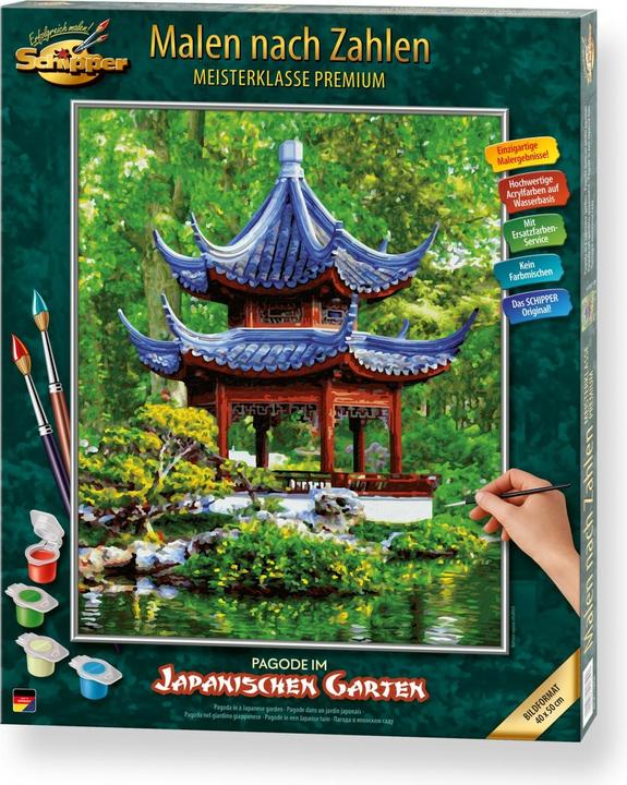 Actual product image Schipper Painting by numbers Pagoda in Japanese garden