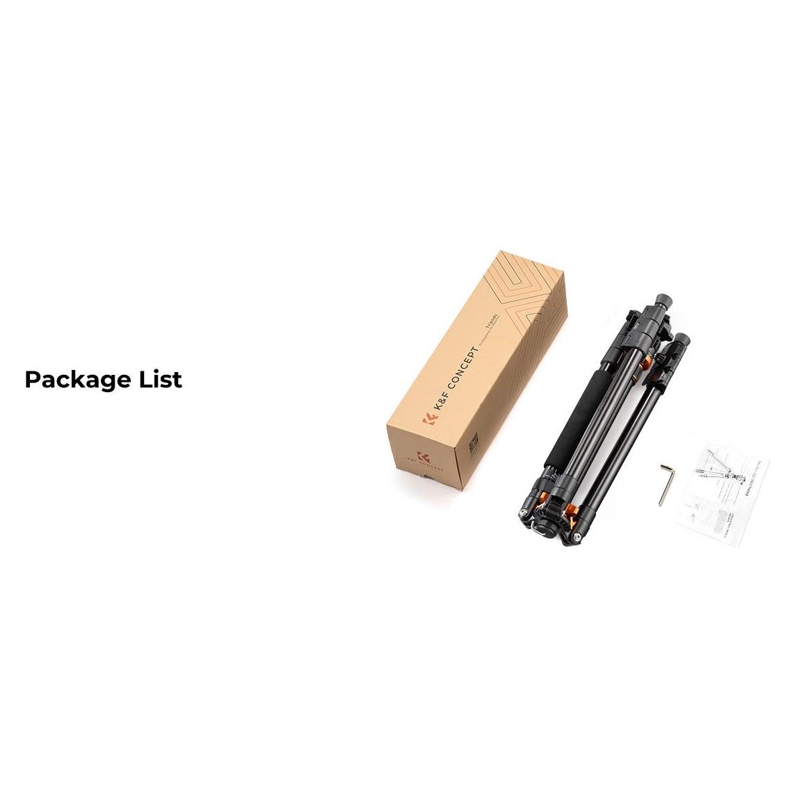 K&F Concept K254A3+Bh-28L Magnesium Aluminum Alloy Tripod, Stativ, Orange