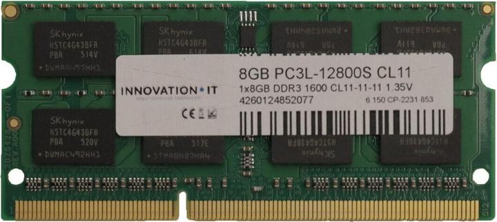 Productafbeelding Innovation IT 4260124852077 Geheugenmodule 8 GB 1 x 8 GB DDR3 1600 MHz (1 x 8GB, 1600 MHz, DDR3L RAM, SO-DIMM)