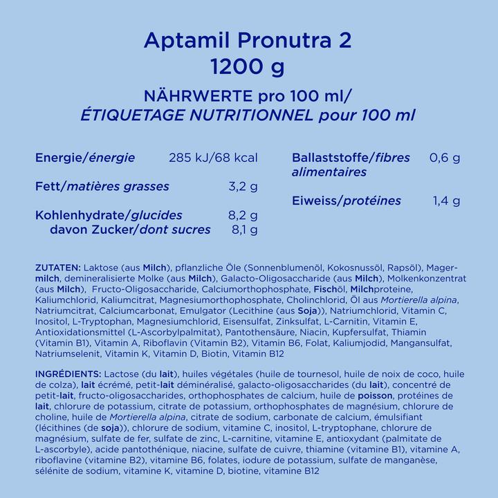 Actual product image Aptamil Pronutra 2 (1200 g, from 6 m.)
