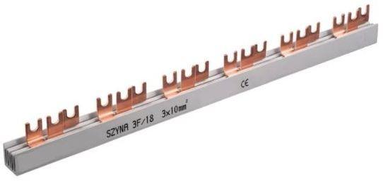 Actual product image Pawbol Connecting busbar 3P 63A 10mm2 fork 18mod. S-18 (E.4303)