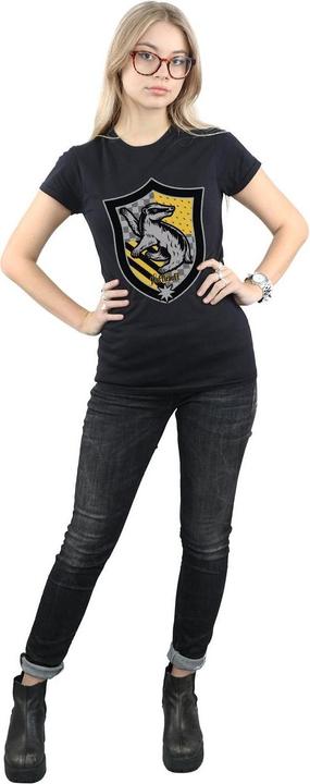 Actual product image Womens/Ladies Hufflepuff Crest Flat Cotton T-Shirt (S)