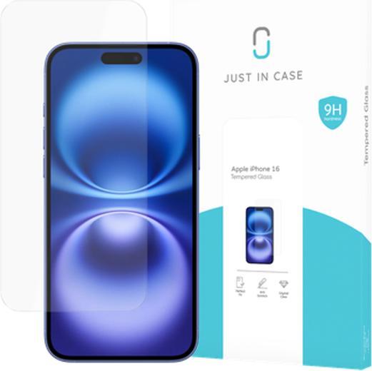 Productafbeelding Just in Case Gehard glas heldere screen protector Apple iPhone 16 (1 Pcs., Apple iPhone 16)