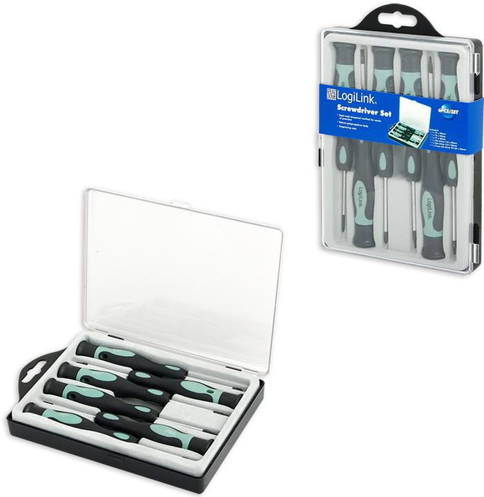Actual product image LogiLink 6-piece screwdriver set 1x T5/T6/T7/ x 50mm each, 2x slot, 1x cross (Port, Cross recess, Hexagon socket round)