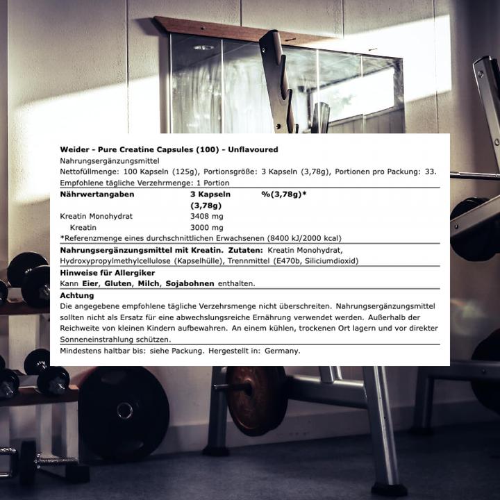 Produktbild Weider Creatine (100 Stück, Kapseln, 100 g)