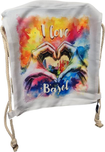 Immagine prodotto CreaDiva Premium Baumwoll-Turnbeutel Basel - Love Basel