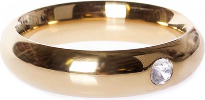 Kiotos Steel Gold Donut Cockring with Jewel - 50 mm