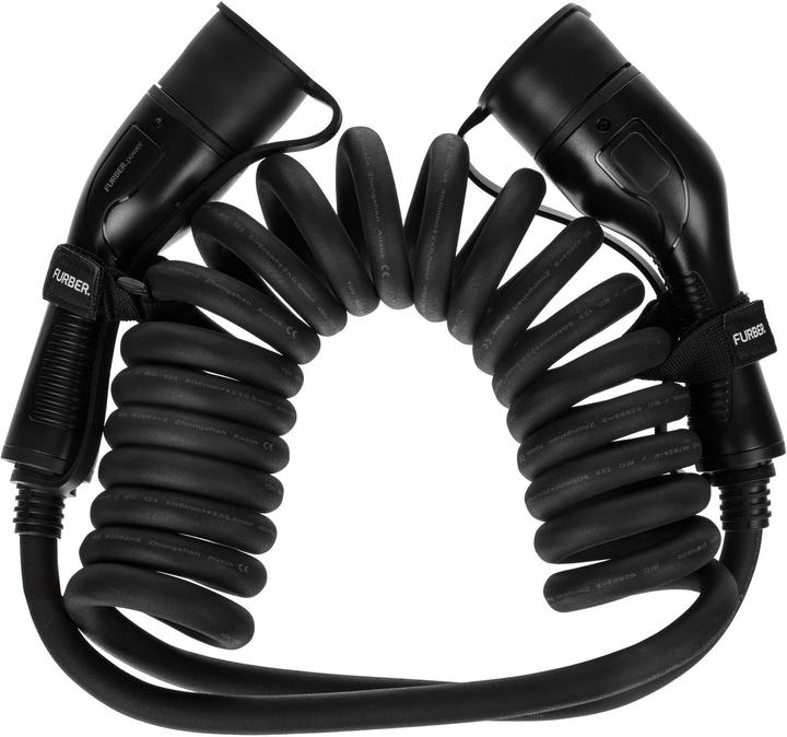 Furber.power Ladekabel FREYJA Typ 2 22 kW 5 m Spiral (Tipo 2, 22 kW, 32 A, 5 m)