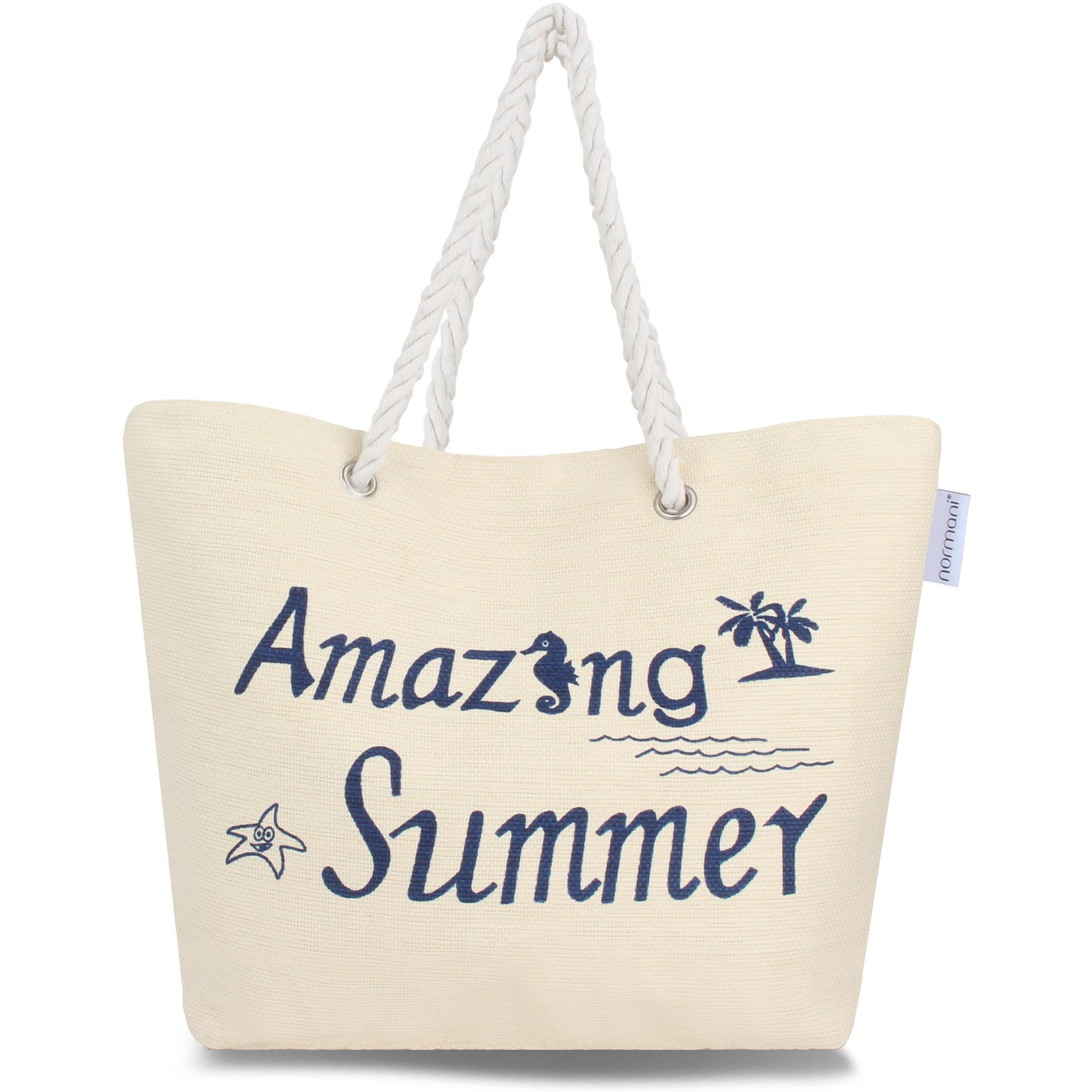 Normani, Tasche, Sommer-Umhängetasche, Strandtasche, Weiss, (17 l)