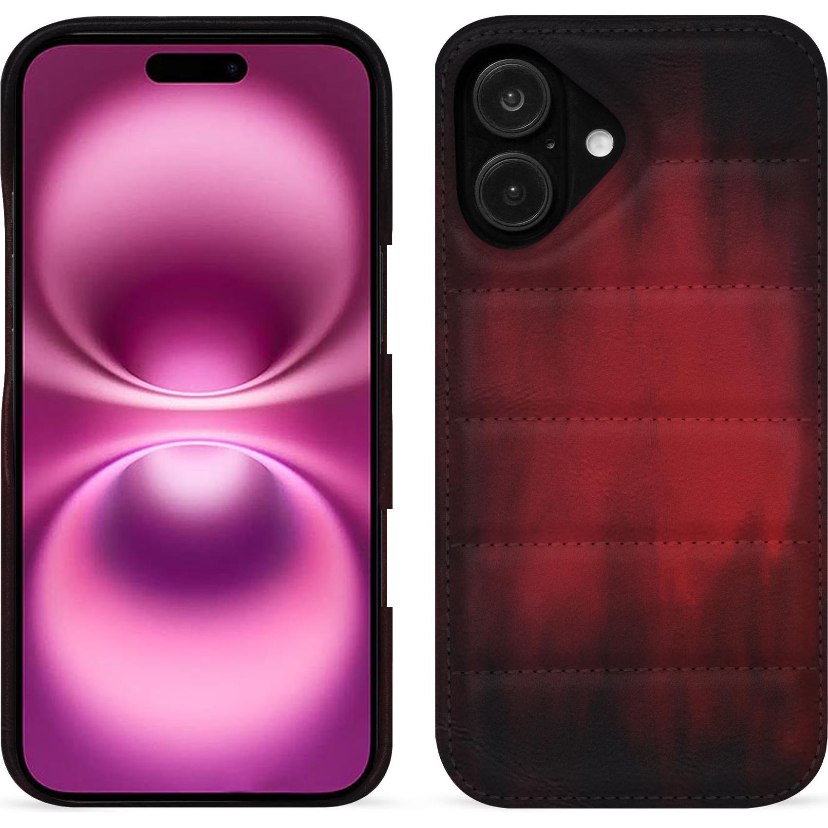 Noreve Lederschutzhülle (Apple iPhone 16 Plus), Smartphone Hülle, Rot