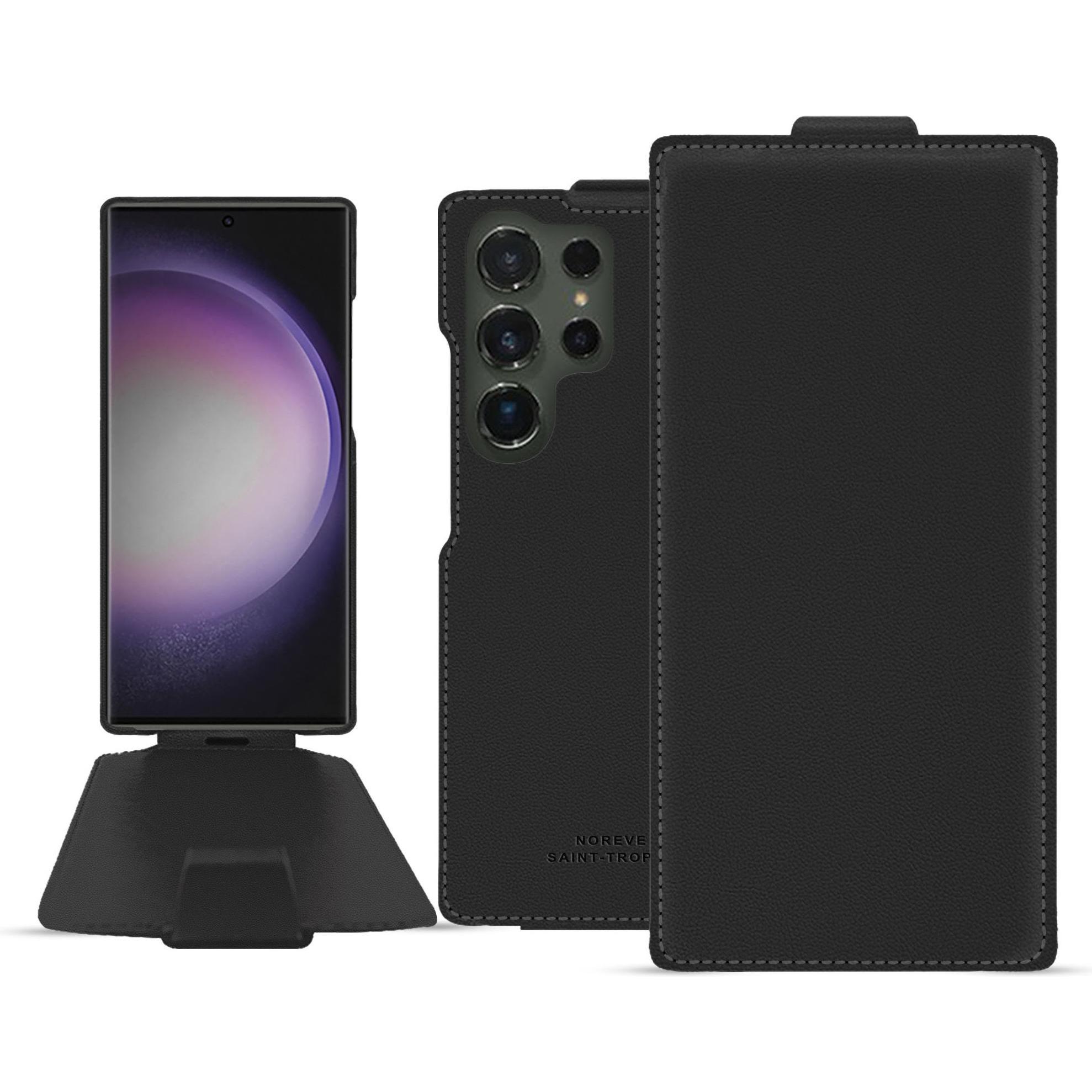 Thumbnail - Noreve Lederschutzhülle vertikal (Samsung Galaxy S24 Ultra), Smartphone Hülle, Schwarz