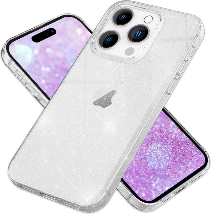 Actual product image Nalia Clear glitter silicone cover (Apple iPhone 16 Pro)