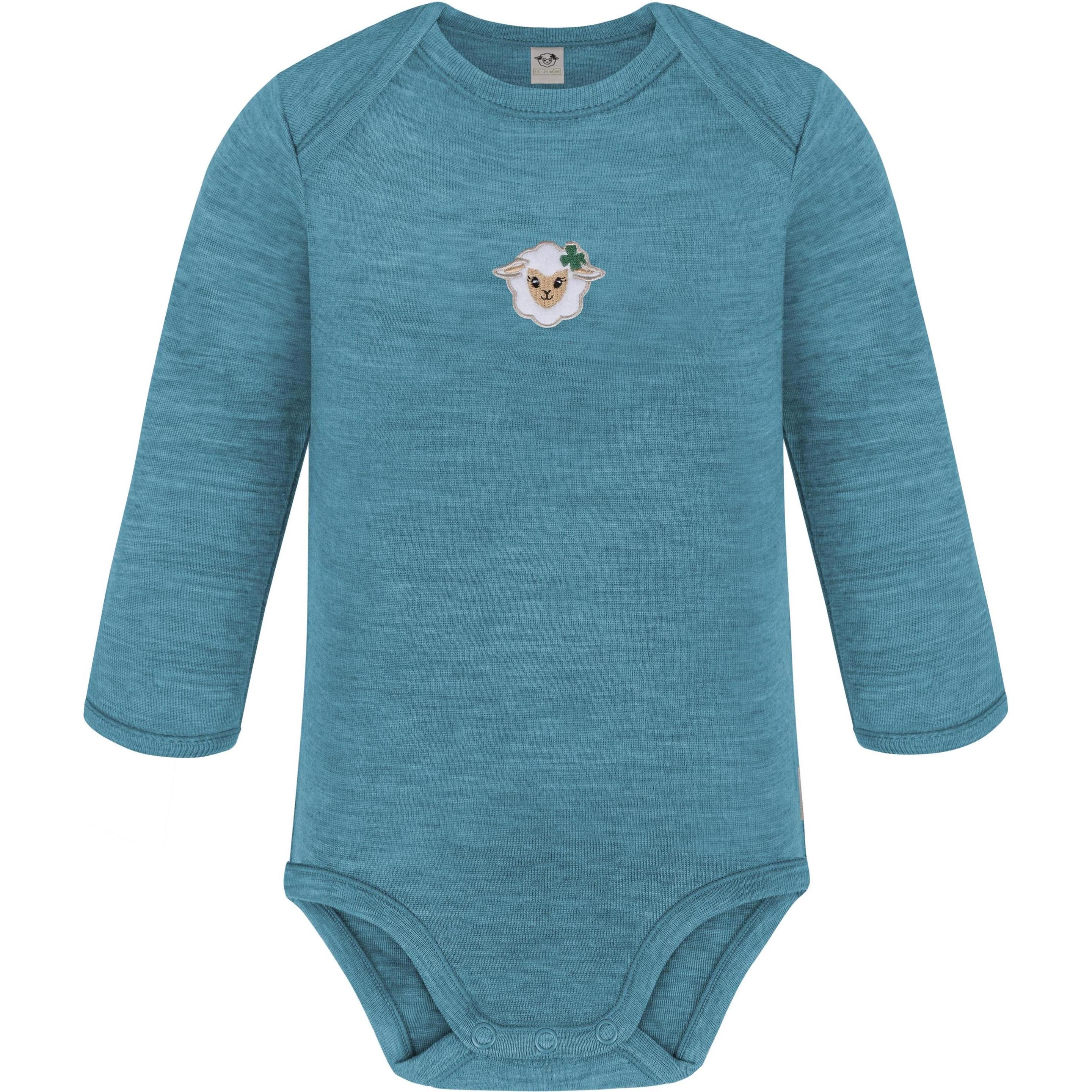 Normani, Herren, Body, Baby Merino Body Langarm „Auckland" - 9365, Blau, (62)