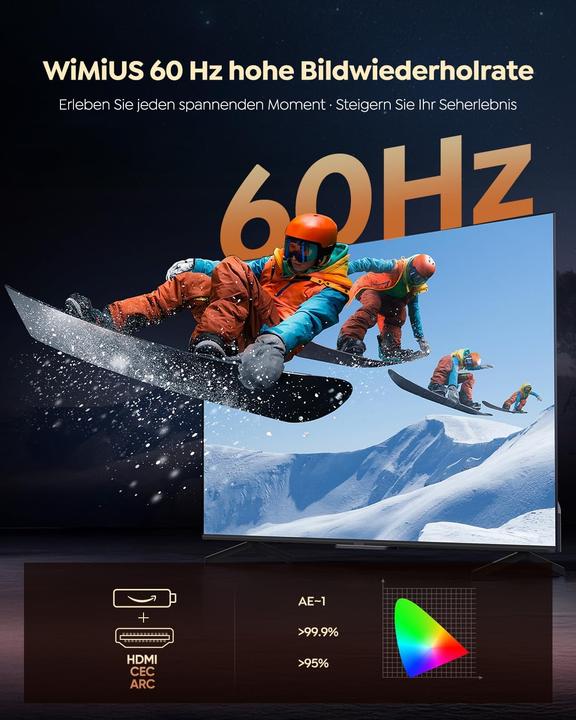 Actual product image WiMiUS P62 Pro Smart Beamer mit Netflix & Dolby Audio, 4K Unterstützung (4K, 1100 lm)