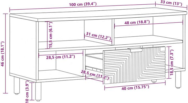 Produktbild vidaXL TV Einheit (33.50 x 100 x 46 cm)