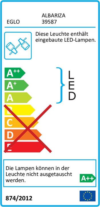 Energie-Label EGLO Albariza Spot - 4 lichts - LED - Wit, Chroom (650 lm)