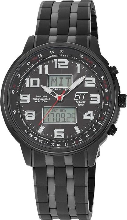 ETT Eco Tech Time EGS-11736-22M Herrenuhr Solar Drive Funk 48mm 10ATM (Chronograph, 48 mm)