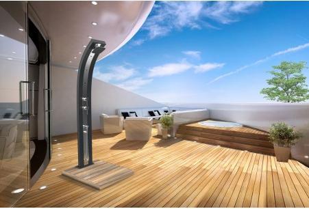 Immagine prodotto Arkema Design Doccia solare con pavimento in legno Okume