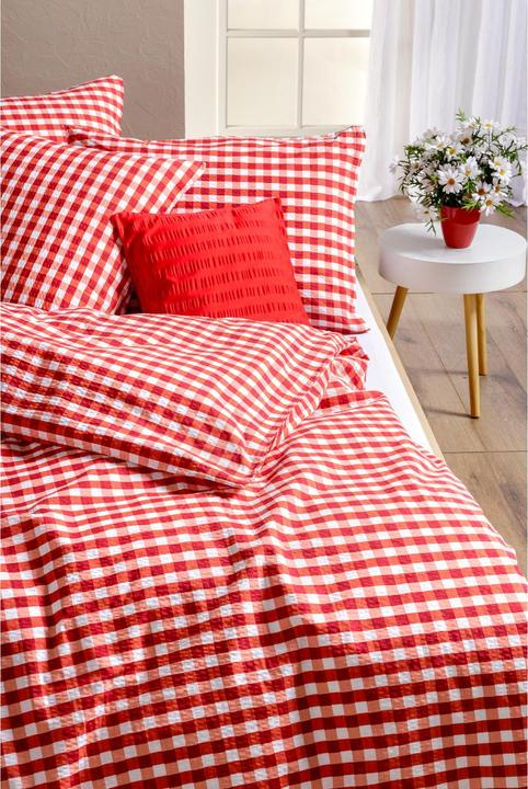 Produktbild Night Fashion Karo rot/weiss (Duvetbezug, 160 x 210 cm)