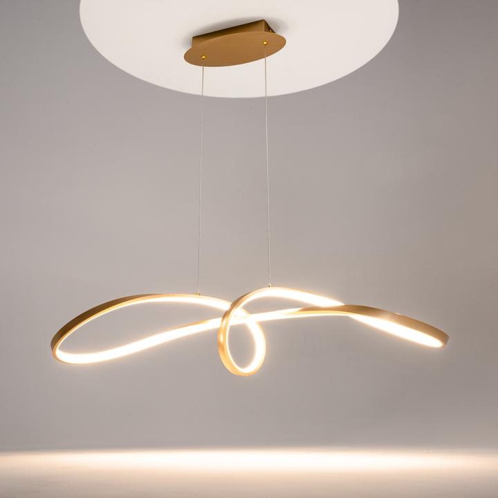Actual product image Maytoni Curve LED pendant light, pendant light 42W gold colour 85Ra neutral white (2800 lm)