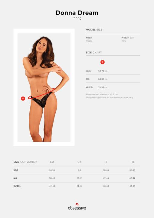 Image du produit Obsessive String en dentelle Donna Dream - Noir (XL, XXL)