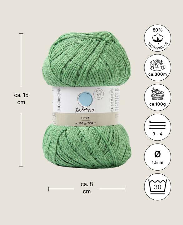 Immagine prodotto Lalana Lana Lydia, filato d'ordito 1,5 mm x 300 m, 100 g (300 m)