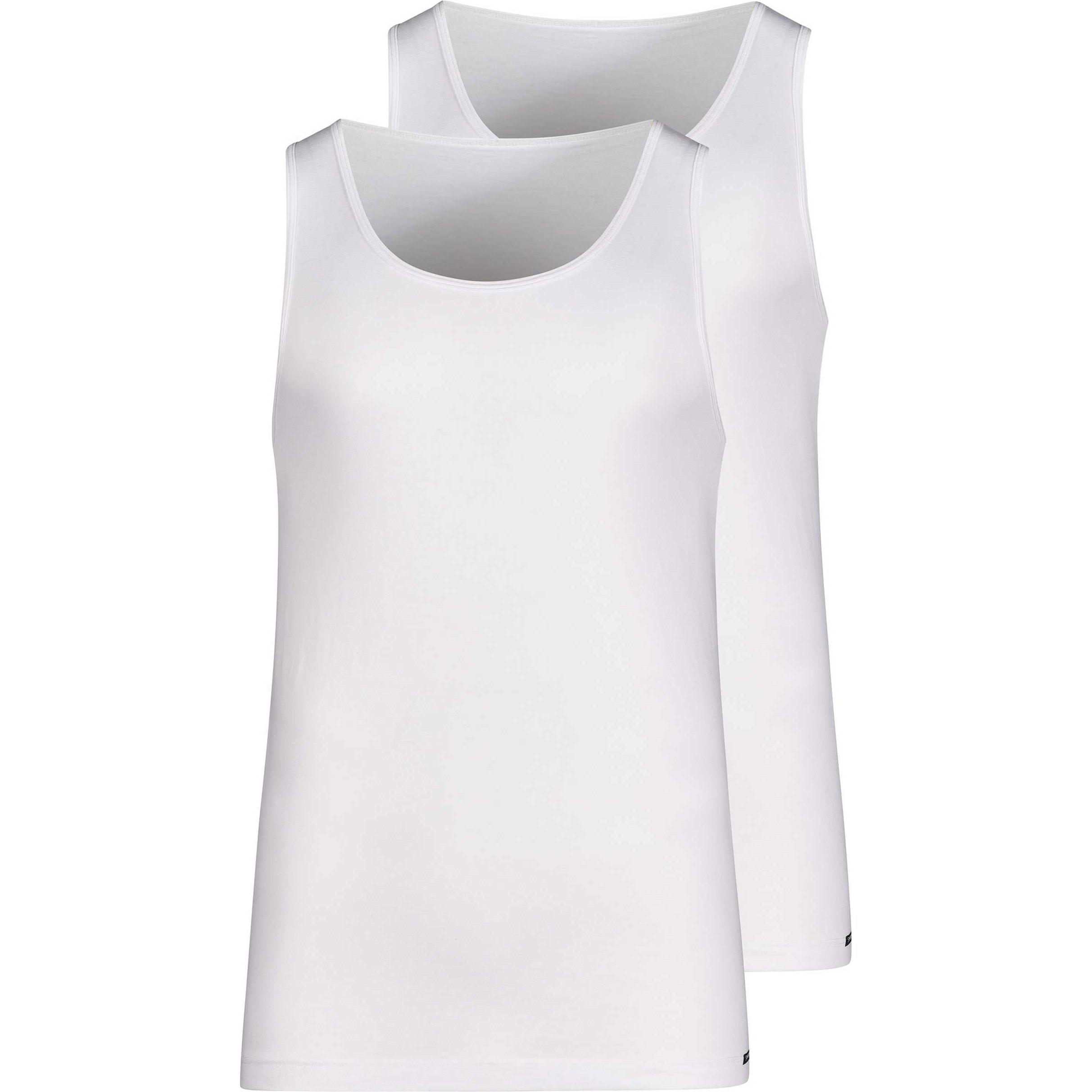 Skiny, Herren, Shirt, Unterhemd Casual Figurbetont, Weiss, (L)