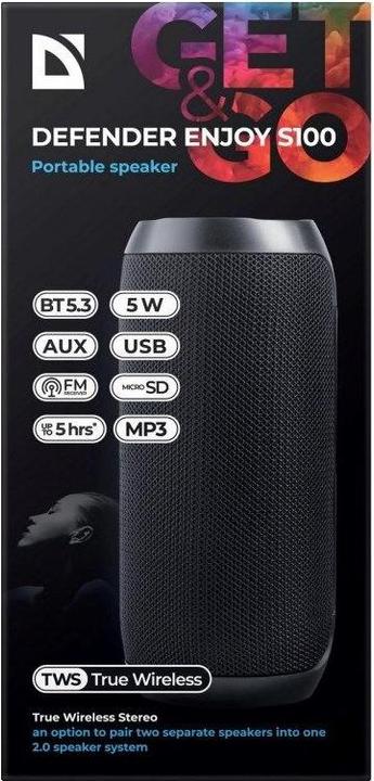 Actual product image Defender ENJOY S100 Bluetooth speaker (5 h)