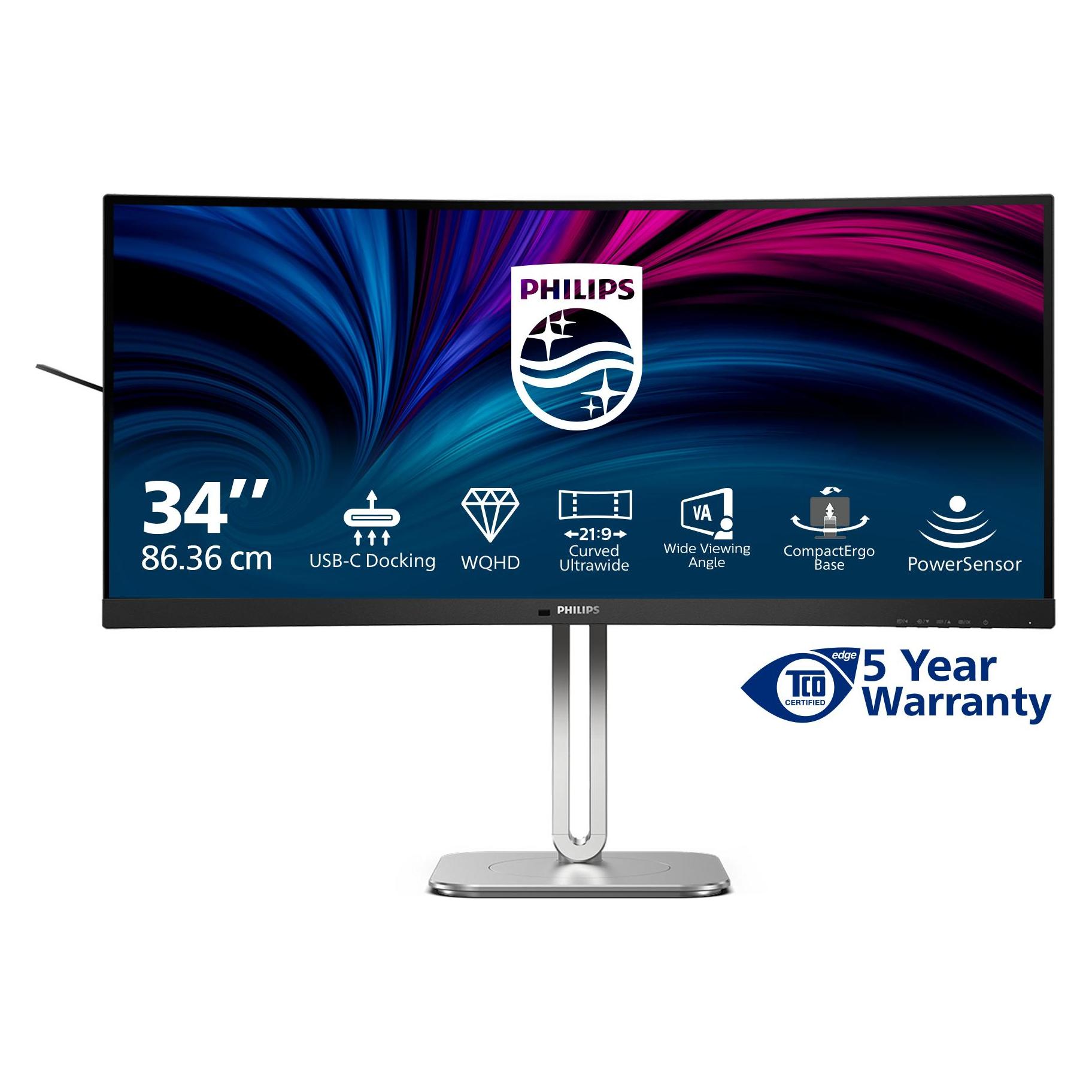 Philips 34B2U5600C/23 (3440 x 1440 Pixel, 34"), Monitor, Grau
