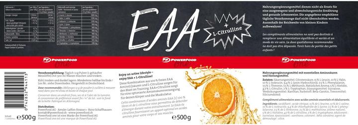 Nährwerte und Zutaten Powerfood Eaa (Orange, 1 Stk., 500 g)