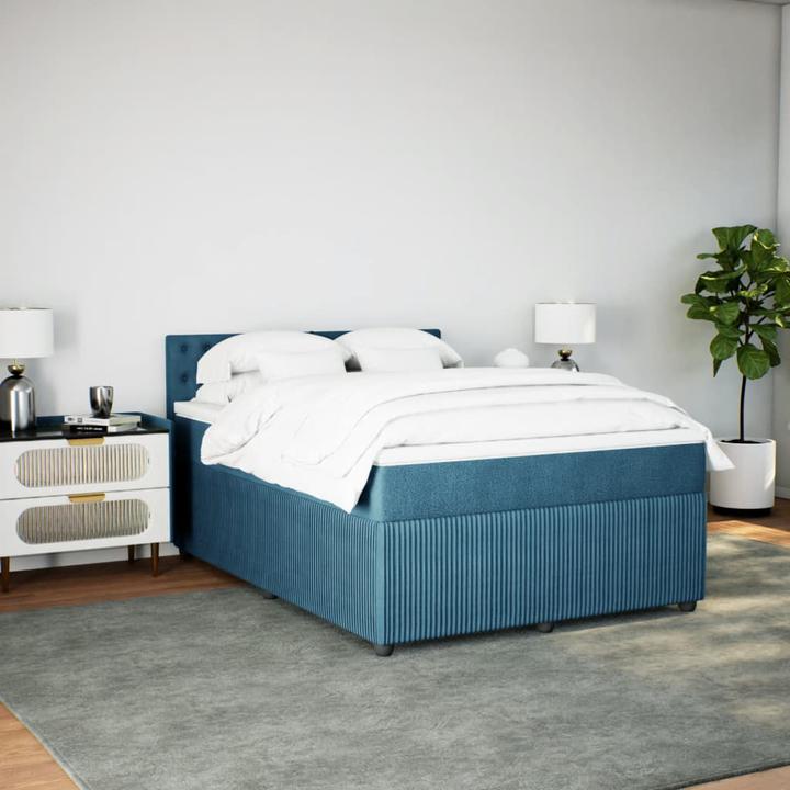 Produktbild vidaXL Bo x springbett mit Matratze 140 x 200 cm Samt (140 x 200 cm)