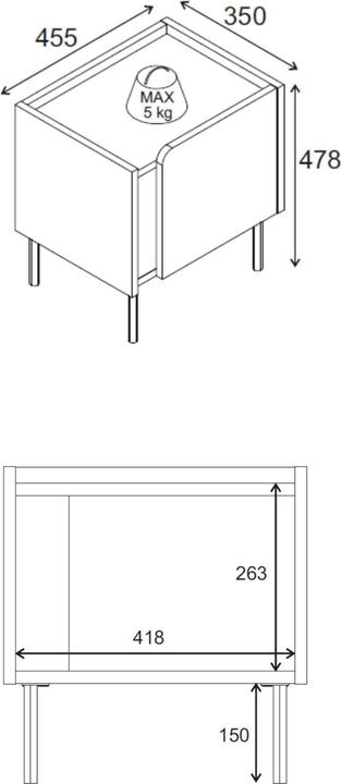 Actual product image Skye Decor Lucile Nightstand (45.50 x 35 x 47.80 cm)