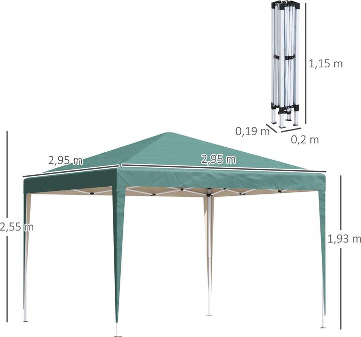 Actual product image Outsunny Folding pavilion with carrier bag (300 cm, 295 cm)