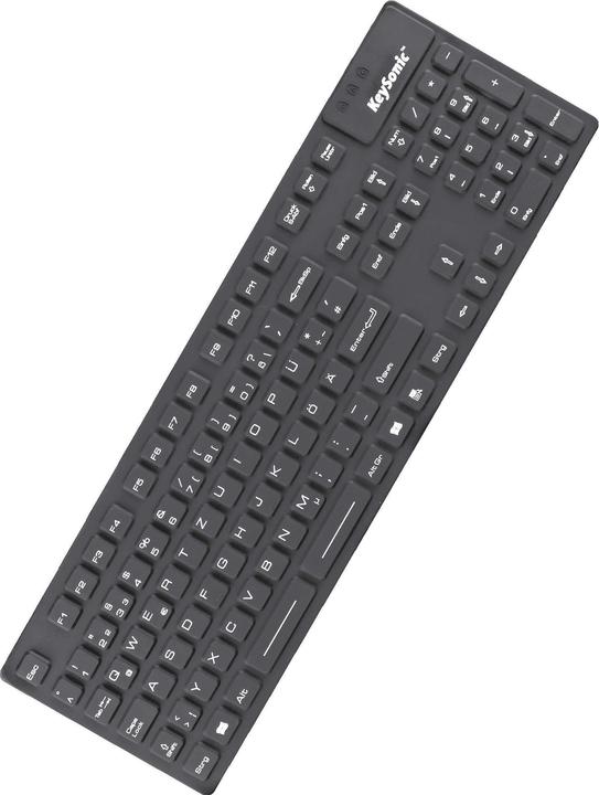 Actual product image KeySonic KSK-8030 IN industrial silicone keyboard eronomic waterproof antimicrobial resistant to alkali... (DE, Cable)