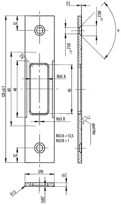 Actual product image G-U Schliessplatte Autom.24x3 Secury Automati (Door handle)