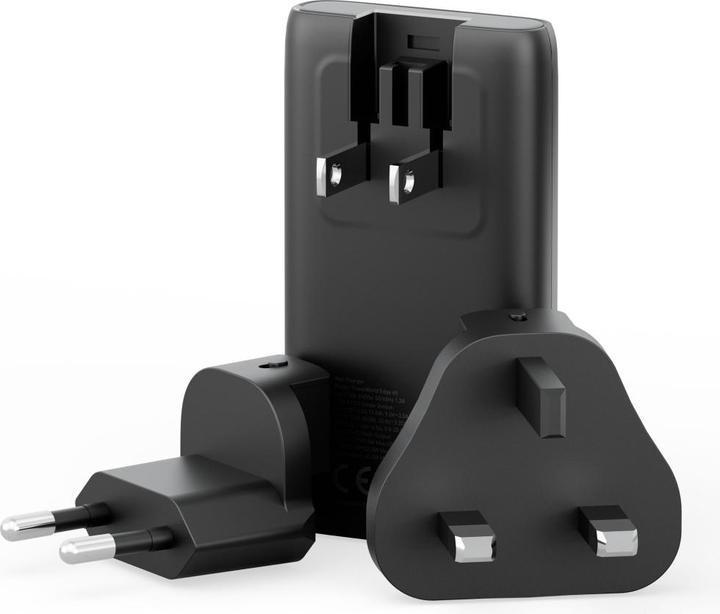 Actual product image Energea Wall charger TravelWorld Edge 65W 2xUSB-C PD/PPS/QC3.0 (US/UK/EU) graphite (65 W, 2 ports)