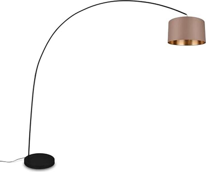 Actual product image Trio Mansur Floor lamp - Booglamp - Black + Taupe Kap - H210cm (E27)