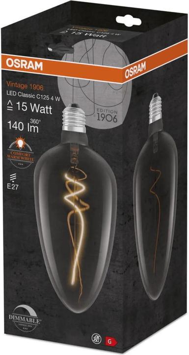 Actual product image Osram Vintage 1906 LED DIM 15 4 W/1800 K E27 (E27, 4 W, 140 lm, 1 x, G)