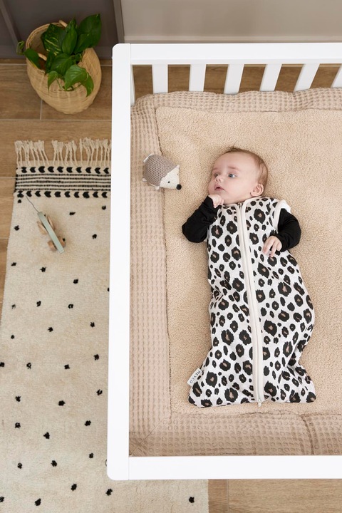 Actual product image Meyco Baby Waffle Teddy Playpen Pad - sand (80 cm, 100 cm)
