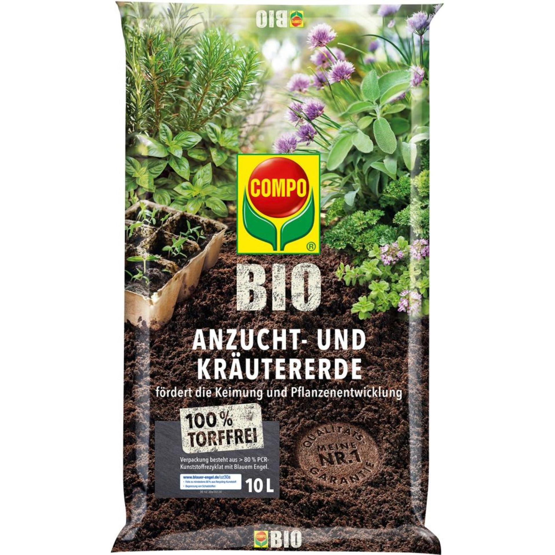 Compo BIO Anzucht Krutererde 10 L torffrei (10 l, Erde ohne Torf) (24026)
