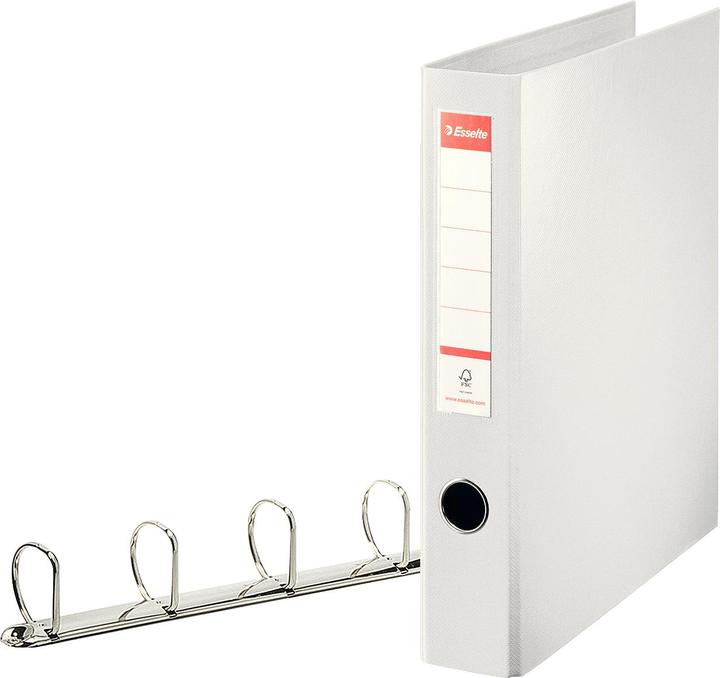 Actual product image Esselte Standard 4-ring Binder White, A4, White, 4 cm, 5.5 cm (A4, 40 mm)