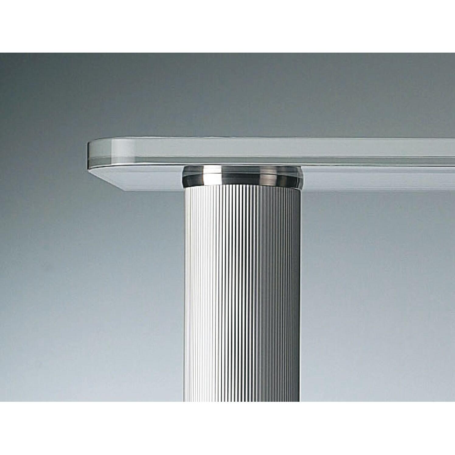 Camar, Tischbeine + Tischgestell, Glasplatten-Adapter ø 60mm zum Kleben mit Befestigungsteil, Edelstahl gebürstet