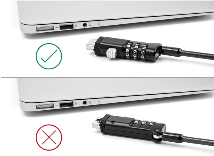 Immagine prodotto Navilock Cavo di sicurezza per notebook Delock per presa USB Tipo-A con blocco a combinazione