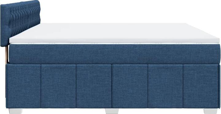 Actual product image vidaXL Boxspringbett Doppelbett Polsterbett Bett Matratze Blau 180x200cm Stoff (180 x 200 cm)