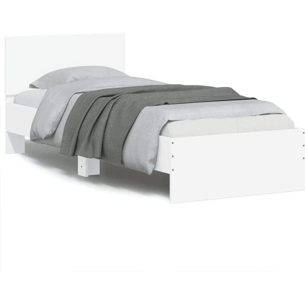 VidaXL, Bett, Bettgestell mit Kopfteil und LED-Leuchten (75 x 190 cm)