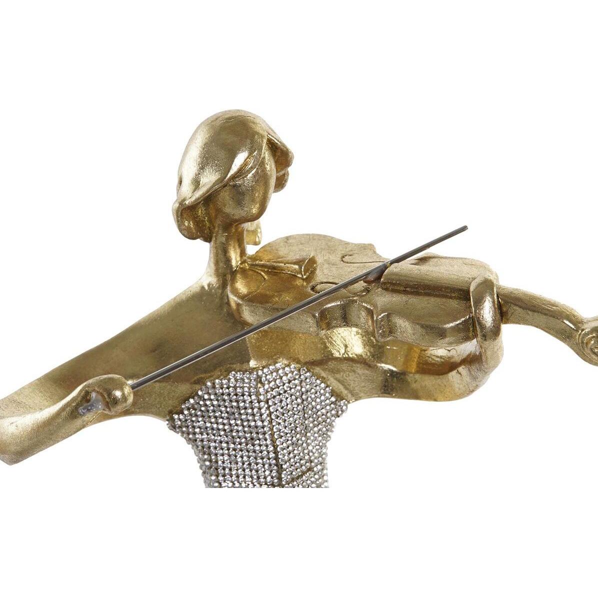 Thumbnail - DKD Home Decor, Deko Objekt, Deko-Figur Musik Ballerina Golden Harz (20 x 12 x 41,5 cm) (3 Stück)