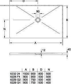 Actual product image Villeroy & Boch V&B Shower tray SUBWAY INFINITY R-corner with anti-slip 900x700x40mm white