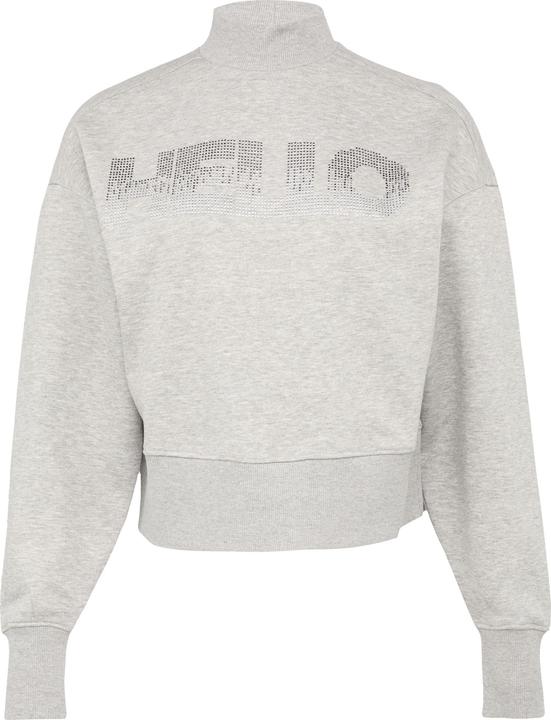 Produktbild S.Oliver Sweatshirt Verkürztes Sweatshirt mit Stehkragen und Strass-Wording (XXL)