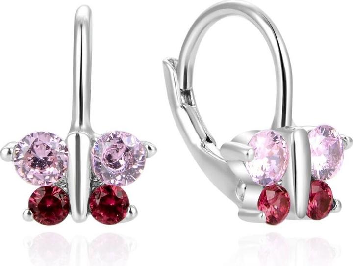 Immagine prodotto Beneto Slušivé stěbrné náušnice se zirkony Motílci AGUC634DL per bambini